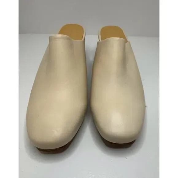 Nisolo All-Day Heeled Mule- Color Bone - Leather -Size 10 - New in box